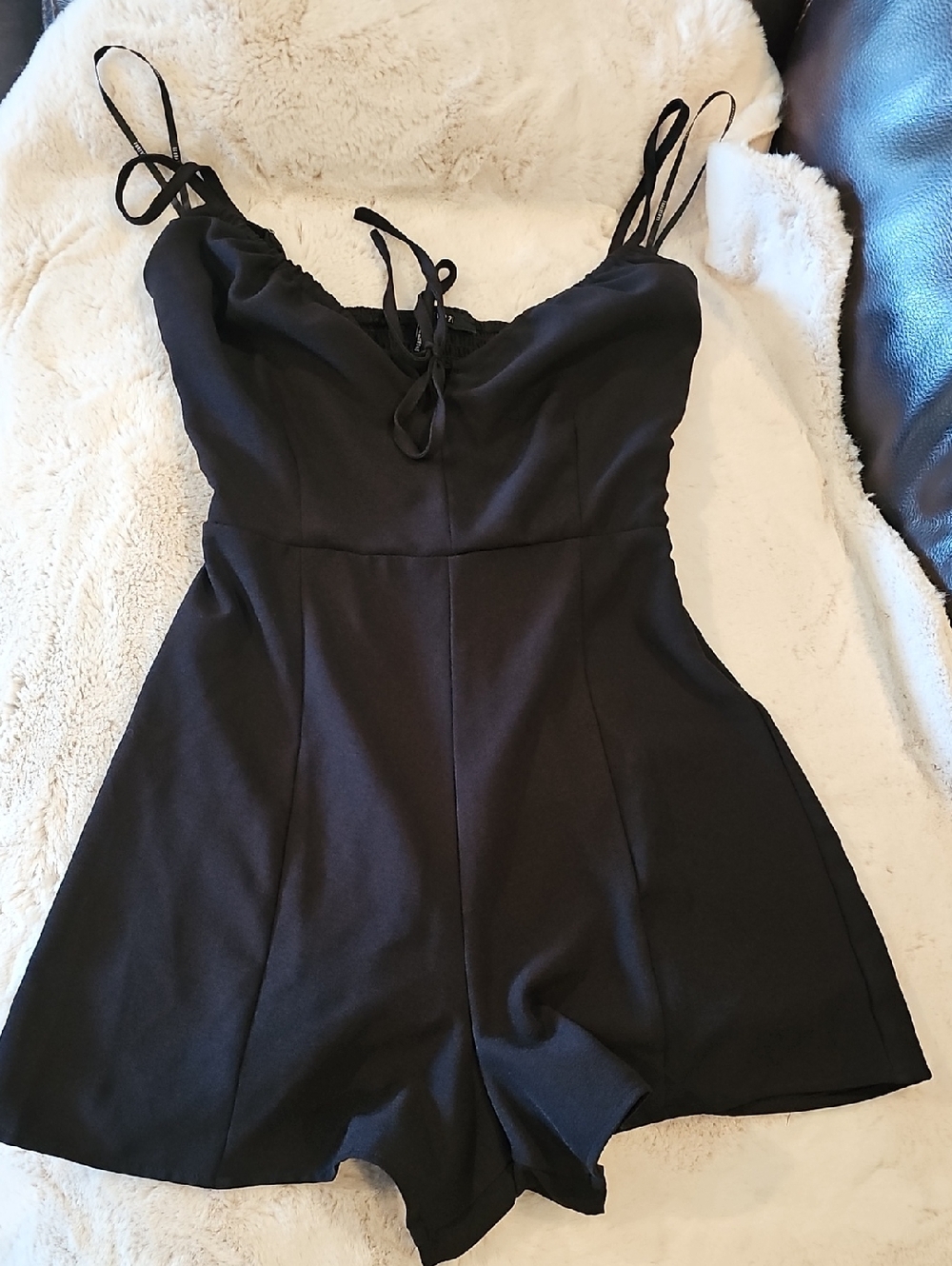 Forever 21 Black Strappy Romper Side Zip